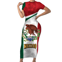 Eagle Devouring Snake Mexican Emblem Personalized Family Matching Short Sleeve Bodycon Dress and Hawaiian Shirt Sporty Style