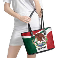 Eagle Devouring Snake Mexican Emblem Personalized Leather Tote Bag Sporty Style