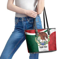 Eagle Devouring Snake Mexican Emblem Personalized Leather Tote Bag Sporty Style