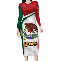 Eagle Devouring Snake Mexican Emblem Personalized Long Sleeve Bodycon Dress Sporty Style