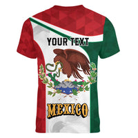 Eagle Devouring Snake Mexican Emblem Personalized Women V-Neck T-Shirt Sporty Style