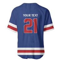 Custom United States Hockey 1980-2026 Gold Medal Baseball Jersey Embroidery Effect Blue Style