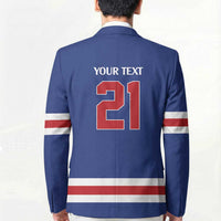 Custom United States Hockey 1980-2026 Gold Medal Blazer Embroidery Effect Blue Style