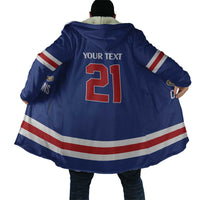 Custom United States Hockey 1980-2026 Gold Medal Cloak Embroidery Effect Blue Style