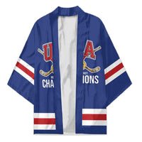 Custom United States Hockey 1980-2026 Gold Medal Kimono Embroidery Effect Blue Style