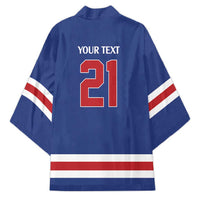 Custom United States Hockey 1980-2026 Gold Medal Kimono Embroidery Effect Blue Style
