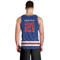 Custom United States Hockey 1980-2026 Gold Medal Men Tank Top Embroidery Effect Blue Style