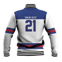 Custom United States Hockey 1980-2026 Gold Medal Baseball Jacket Embroidery Effect White Style