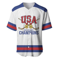 Custom United States Hockey 1980-2026 Gold Medal Baseball Jersey Embroidery Effect White Style