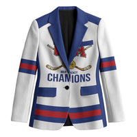 Custom United States Hockey 1980-2026 Gold Medal Blazer Embroidery Effect White Style
