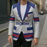 Custom United States Hockey 1980-2026 Gold Medal Blazer Embroidery Effect White Style