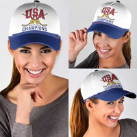 United States Hockey 1980-2026 Gold Medal Classic Cap Embroidery Effect White Style