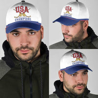 United States Hockey 1980-2026 Gold Medal Classic Cap Embroidery Effect White Style