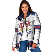 Custom United States Hockey 1980-2026 Gold Medal Padded Jacket Embroidery Effect White Style
