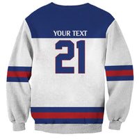 Custom United States Hockey 1980-2026 Gold Medal Sweatshirt Embroidery Effect White Style