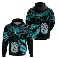Matariki New Zealand Hoodie Maori Manaia with Paua Shell - Aqua - Wonder Print Shop