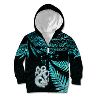 Matariki New Zealand Kid Hoodie Maori Manaia with Paua Shell - Aqua - Wonder Print Shop