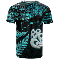 Matariki New Zealand T Shirt Maori Manaia with Paua Shell - Aqua - Wonder Print Shop