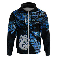 Matariki New Zealand Hoodie Maori Manaia with Paua Shell - Blue - Wonder Print Shop