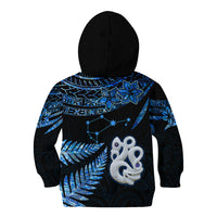 Matariki New Zealand Kid Hoodie Maori Manaia with Paua Shell - Blue - Wonder Print Shop