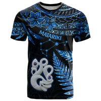 Matariki New Zealand T Shirt Maori Manaia with Paua Shell - Blue - Wonder Print Shop