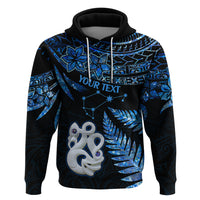 Custom Matariki New Zealand Hoodie Maori Manaia with Paua Shell - Blue - Wonder Print Shop