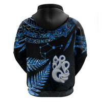 Custom Matariki New Zealand Hoodie Maori Manaia with Paua Shell - Blue - Wonder Print Shop