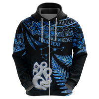 Custom Matariki New Zealand Hoodie Maori Manaia with Paua Shell - Blue - Wonder Print Shop