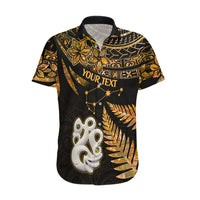 Custom Maori Hawaiian Shirt Matariki Stars Manaia with Paua Shell - Gold - Wonder Print Shop