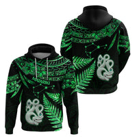 Maori Hoodie Matariki Stars Manaia with Paua Shell - Green - Wonder Print Shop