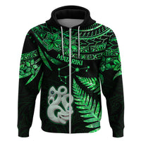 Maori Hoodie Matariki Stars Manaia with Paua Shell - Green - Wonder Print Shop