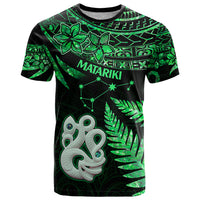 Maori T Shirt Matariki Stars Manaia with Paua Shell - Green - Wonder Print Shop