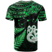 Maori T Shirt Matariki Stars Manaia with Paua Shell - Green - Wonder Print Shop
