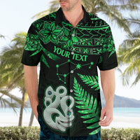 Custom Maori Hawaiian Shirt Matariki Stars Manaia with Paua Shell - Green - Wonder Print Shop