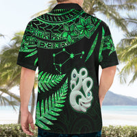 Custom Maori Hawaiian Shirt Matariki Stars Manaia with Paua Shell - Green - Wonder Print Shop