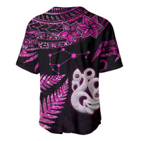 New Zealand Baseball Jersey Matariki NZ Manaia with Paua Shell - Pink LT9 - Wonder Print Shop