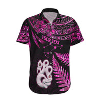 Custom New Zealand Hawaiian Shirt Matariki NZ Manaia with Paua Shell - Pink - Wonder Print Shop