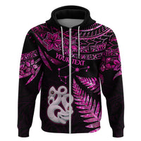 Custom New Zealand Hoodie Matariki NZ Manaia with Paua Shell - Pink - Wonder Print Shop