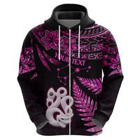 Custom New Zealand Hoodie Matariki NZ Manaia with Paua Shell - Pink - Wonder Print Shop