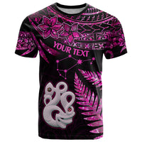 Custom New Zealand T Shirt Matariki NZ Manaia with Paua Shell - Pink - Wonder Print Shop