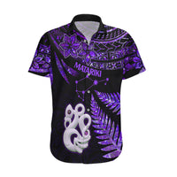 New Zealand Hawaiian Shirt Matariki NZ Manaia with Paua Shell - Purple - Wonder Print Shop