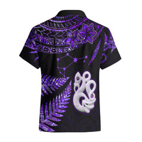 New Zealand Hawaiian Shirt Matariki NZ Manaia with Paua Shell - Purple - Wonder Print Shop