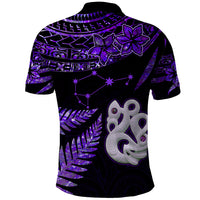 New Zealand Polo Shirt Matariki NZ Manaia with Paua Shell - Purple - Wonder Print Shop