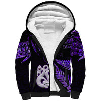 New Zealand Sherpa Hoodie Matariki NZ Manaia with Paua Shell - Purple - Wonder Print Shop