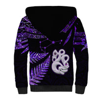 New Zealand Sherpa Hoodie Matariki NZ Manaia with Paua Shell - Purple - Wonder Print Shop