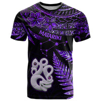 New Zealand T Shirt Matariki NZ Manaia with Paua Shell - Purple - Wonder Print Shop