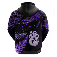 Custom New Zealand Hoodie Matariki NZ Manaia with Paua Shell - Purple - Wonder Print Shop