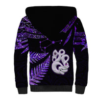Custom New Zealand Sherpa Hoodie Matariki NZ Manaia with Paua Shell - Purple - Wonder Print Shop