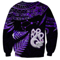 Custom New Zealand Sweatshirt Matariki NZ Manaia with Paua Shell - Purple - Wonder Print Shop