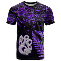 Custom New Zealand T Shirt Matariki NZ Manaia with Paua Shell - Purple - Wonder Print Shop